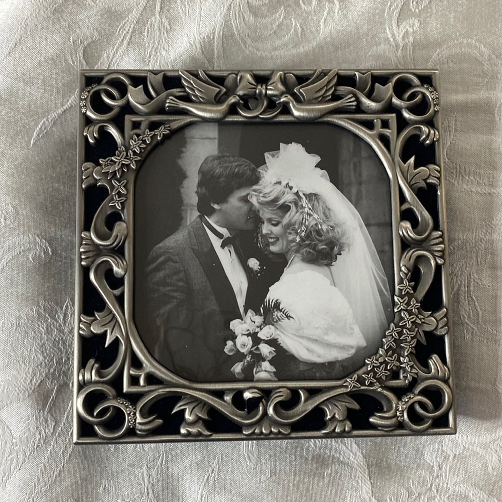 Vintage Pewter Wedding Photo Album